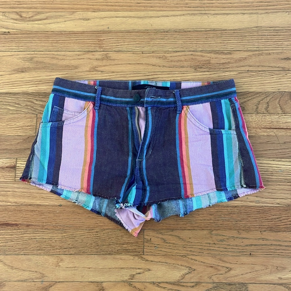 Multi-colored jean shorts